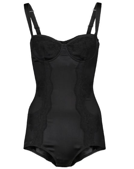  Silk-blend satin and lace bodysuit 