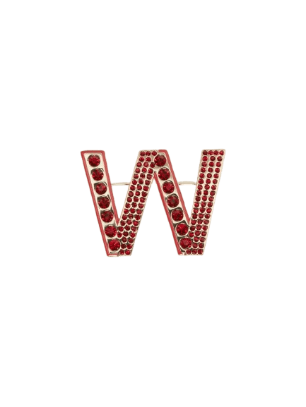  Metal brooch with rhinestones 
