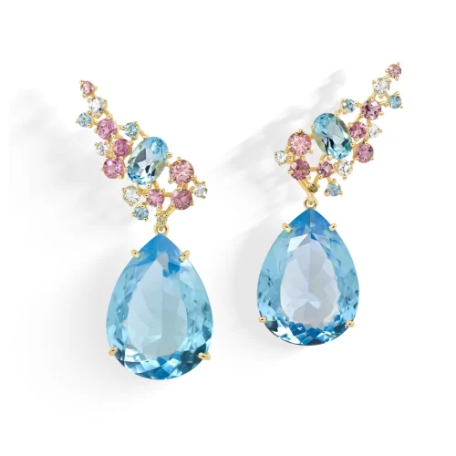  Earrings gold 750 & Precious Stones 