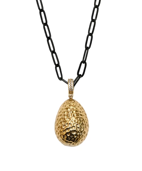  Chain necklace with golden-egg charm 