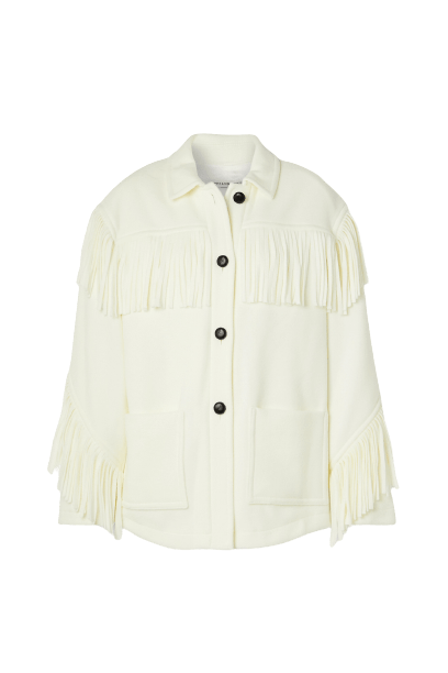  Oversized fringed wool-blend jacket 