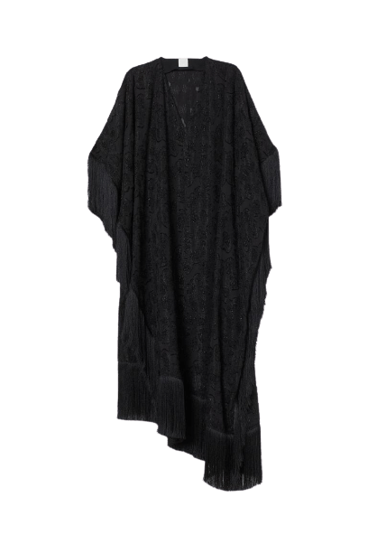  Fringe-trimmed kaftan 