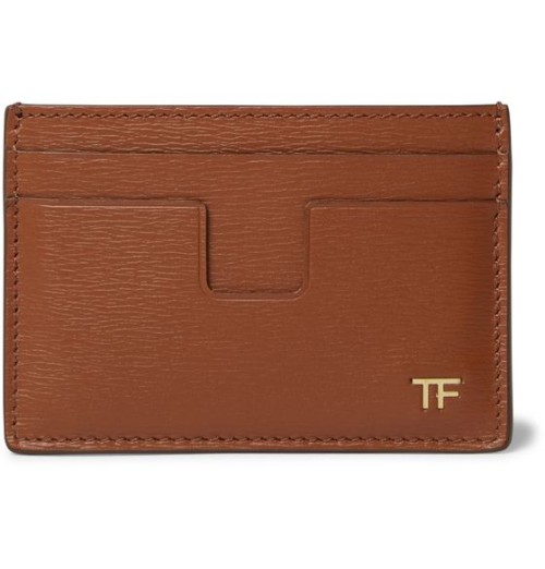  Logo-embellished textured-leather cardholder 