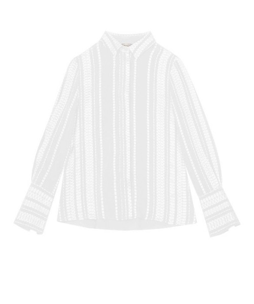  Textured silk shirt with wide cuffs 