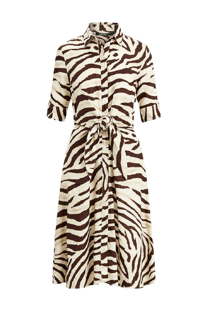  Animal print linen dress 