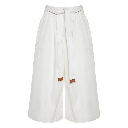  Belted denim culottes 