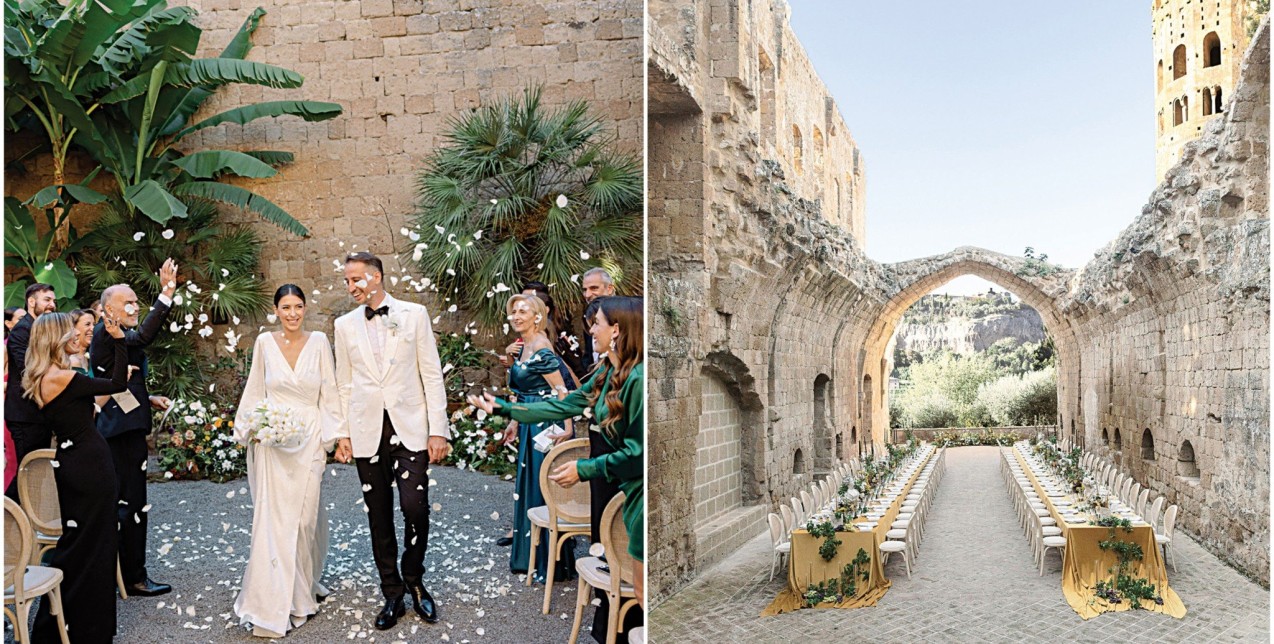 Ένας κομψός γάμος στην Τοσκάνη επανασυστήνει την αναγεννησιακή αισθητική
