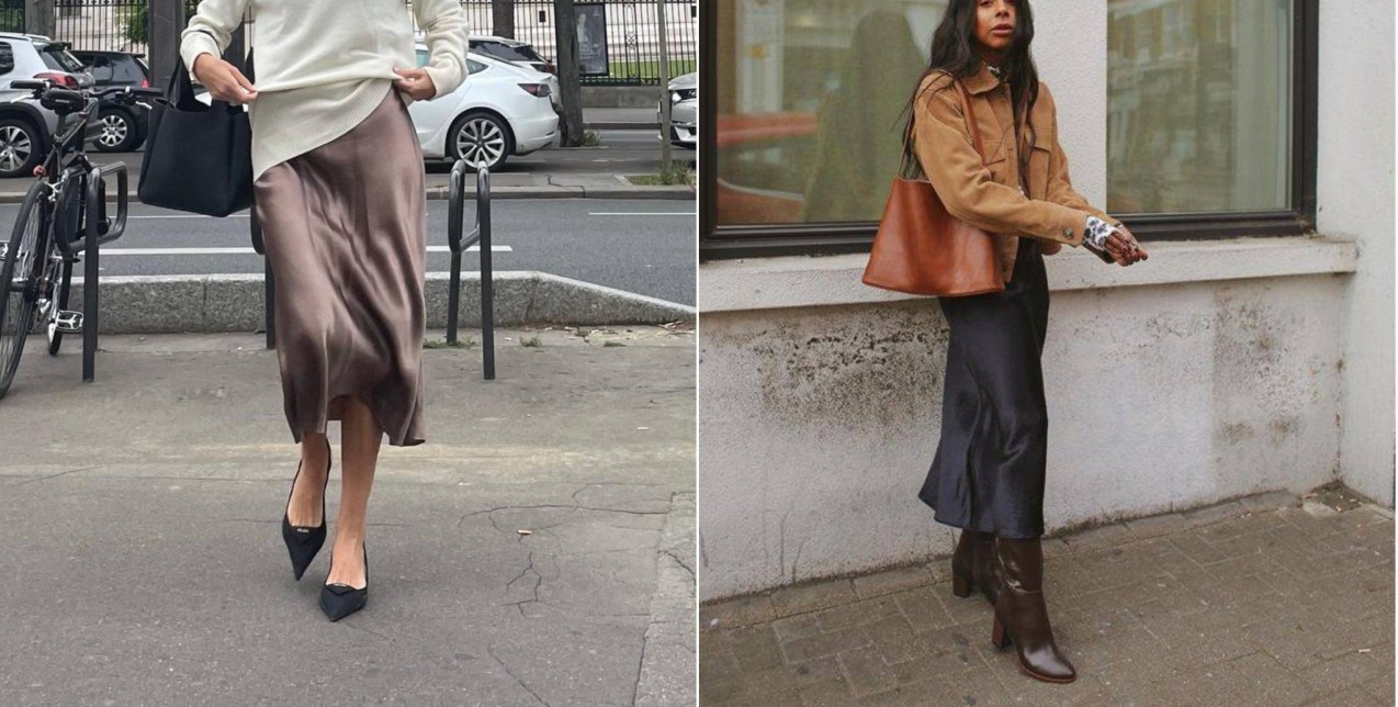 Satin skirt: Τα καλύτερα κομμάτια για να αγοράσετε τώρα και να φοράτε on repeat