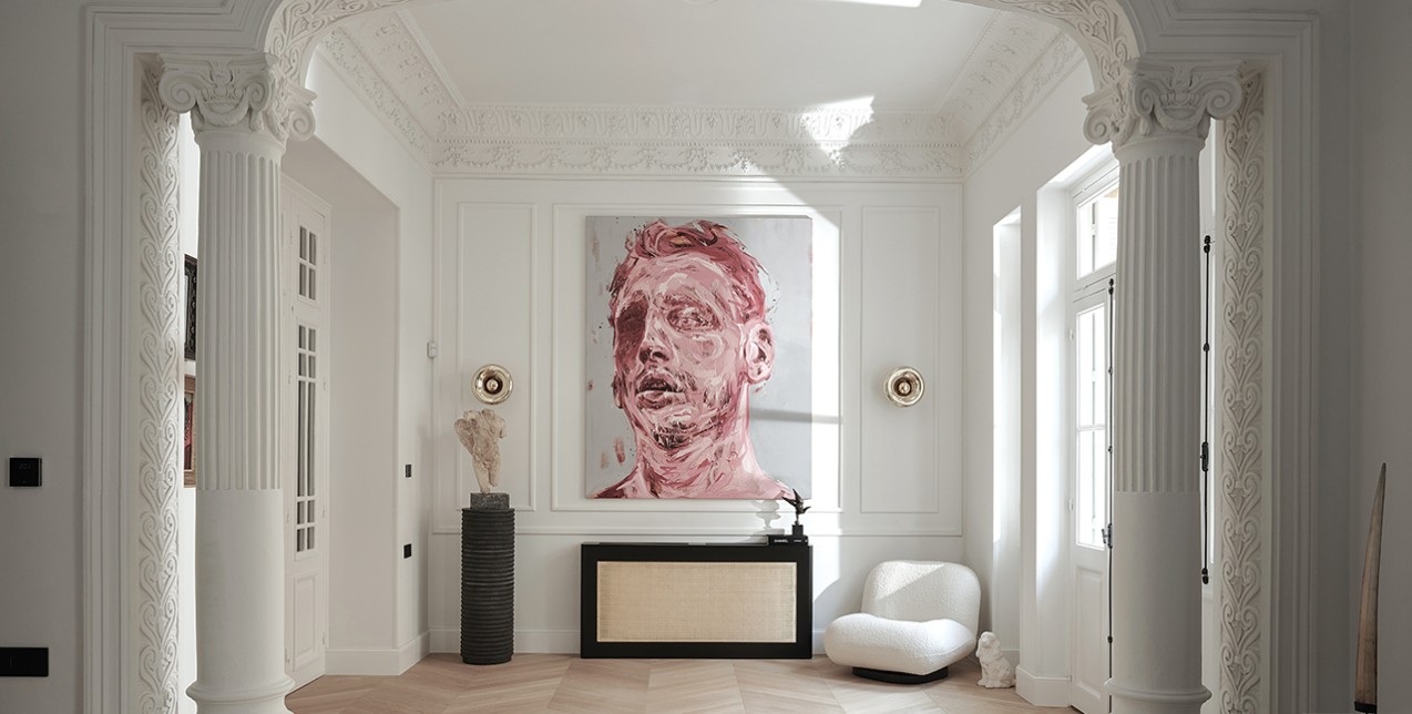 Ένα αστικό διαμέρισμα στην καρδιά της Αθήνας συγκεντρώνει όλα τα στοιχεία της εκλεκτικιστικής προσέγγισης