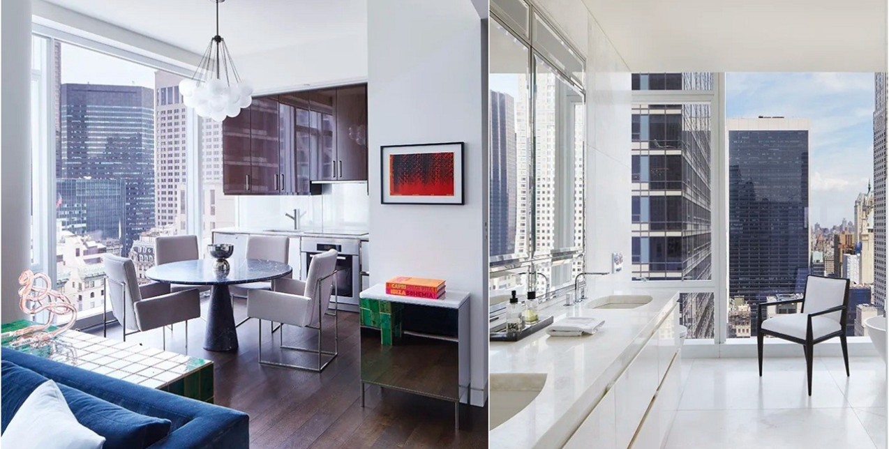 Στην κορυφή του Baccarat Hotel & Residences στο Manhattan, αυτό το loft ξεχωρίζει για τον μοντερνισμό του