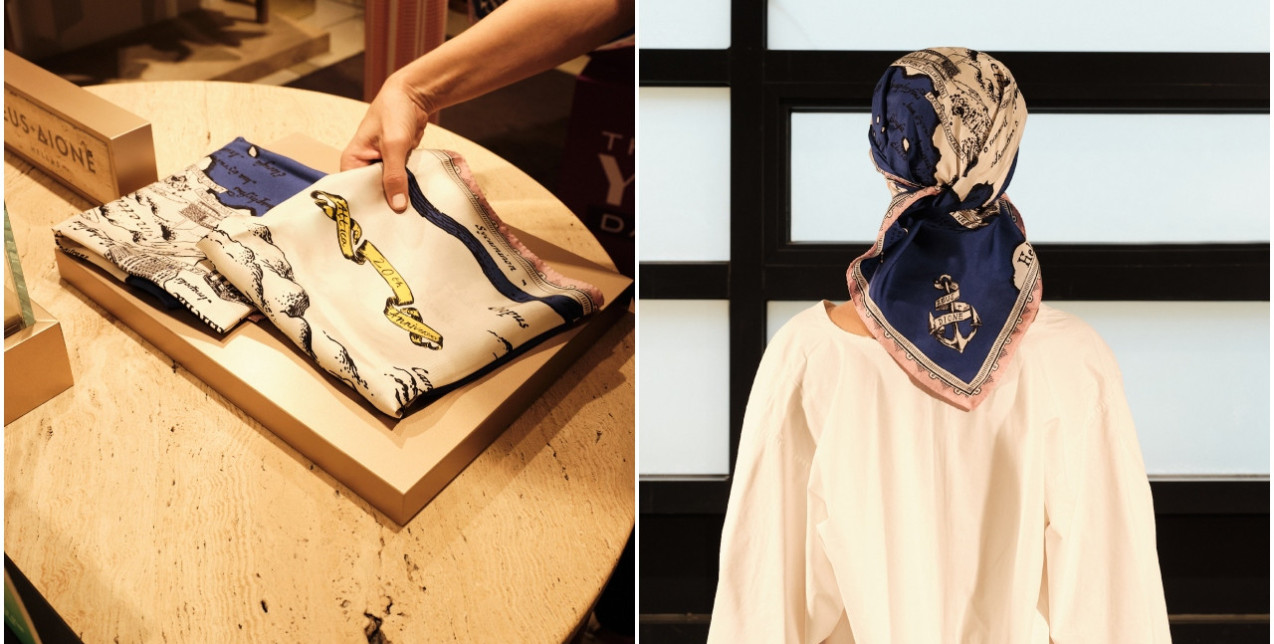 Η Zeus+Δione μας έδειξε την τέχνη του κεφαλοδεσίματος λίγο μετά την κυκλοφορία ενός συλλεκτικού μεταξωτού μαντηλιού