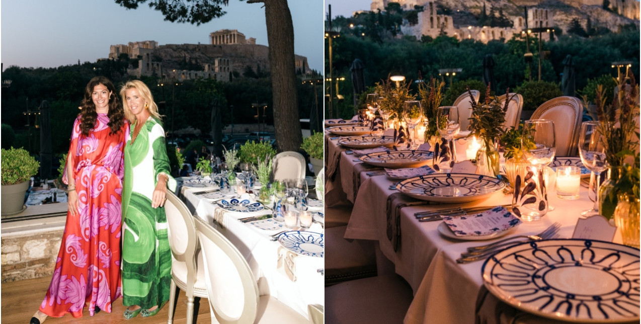 Η Θέμις Ζουγανέλη υποδέχθηκε στην Αθήνα την Cordelia de Castellane σε ένα μοναδικό dinner - ύμνο στο art de la table με φόντο την φωτισμένη Ακρόπολη