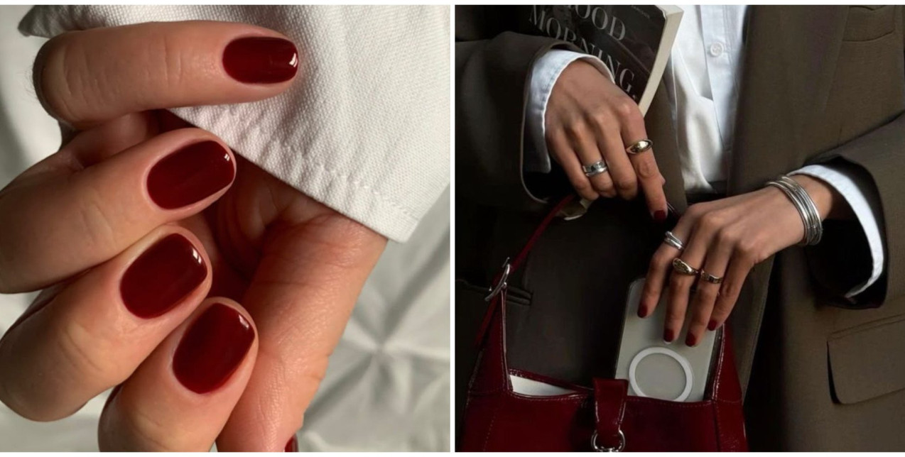 Τα burgundy nails θα δείχνουν καλύτερα από ποτέ με αυτούς τους χρωματικούς συνδυασμός