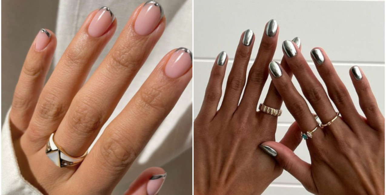 Τα silver nails είναι το πρώτο trend της χρονιάς που έχει κατακλύσει τα social media 