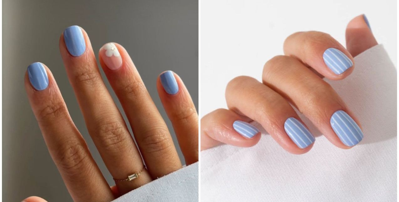 Τα baby blue nails είναι το πιο γλυκό μανικιούρ που μας κάνει να ανυπομονούμε για την άνοιξη