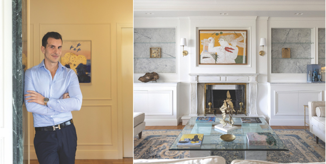 Στο αθηναϊκό διαμέρισμα του Άρη Λεφάκη, η Αρχιτεκτονική και η Τέχνη συνυπάρχουν σε έναν χώρο με έντονη αισθητική ταυτότητα