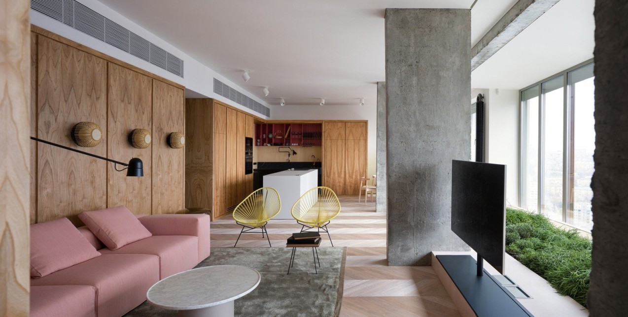  Ένα απόλυτα θηλυκό διαμέρισμα στο Κίεβο πειραματίζεται με τις ζεστές αποχρώσεις