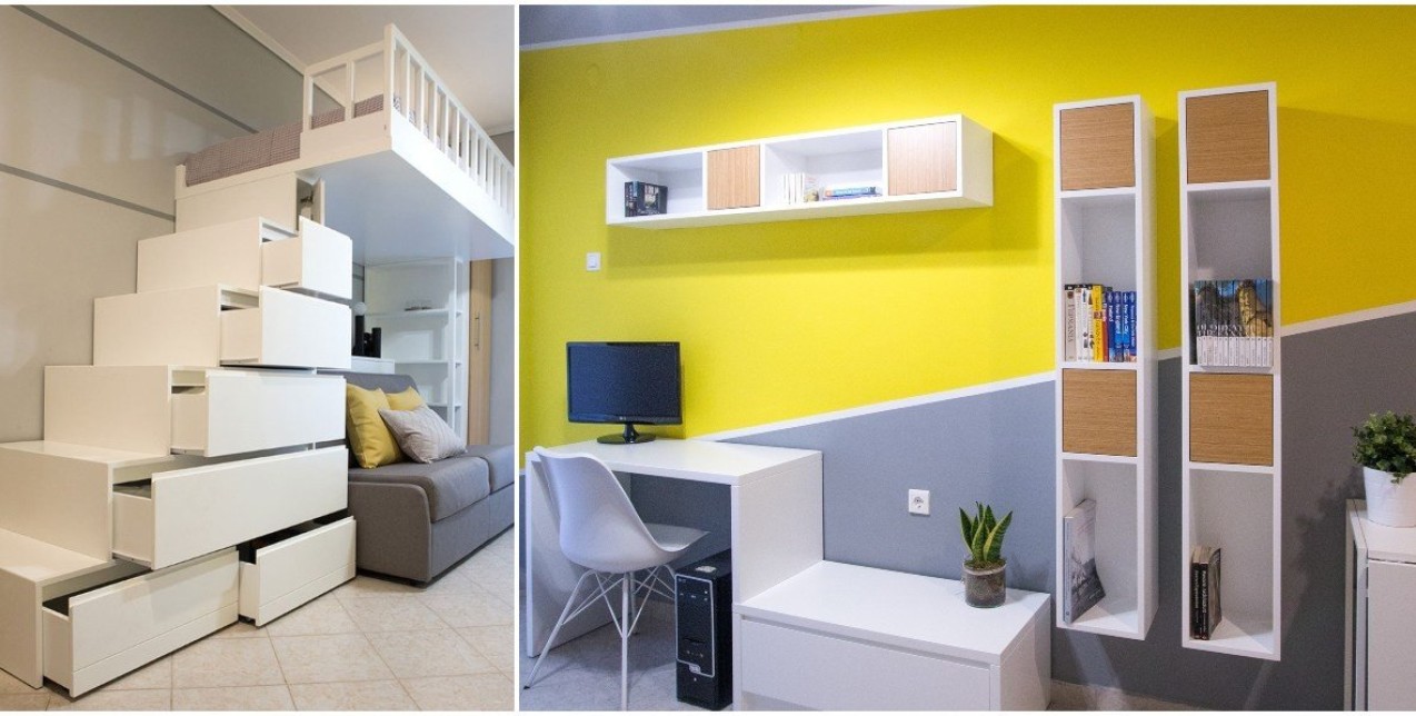 Δείτε πως μεταμορφώθηκε ένα μονόχωρο studio στο κέντρο της Θεσσαλονίκης σε έναν λειτουργικό χώρο με pop διακόσμηση