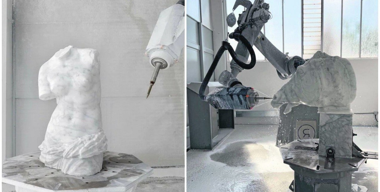 Ρομπότ αντιγράφουν τα γλυπτά του Παρθενώνα σε μια καινοτόμα έκθεση στο Λονδίνο