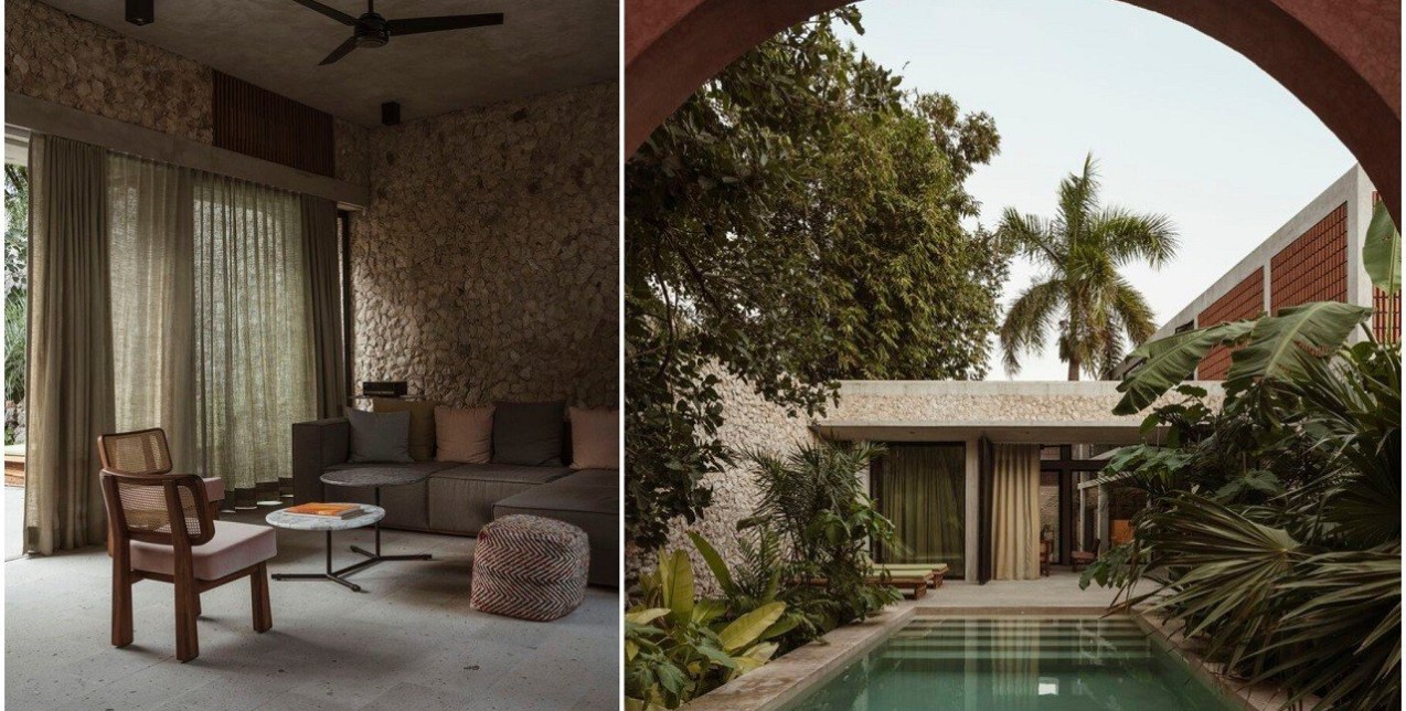 Μια πέτρινη κατοικία στο Μεξικό απογειώνει την eclectic διακόσμηση