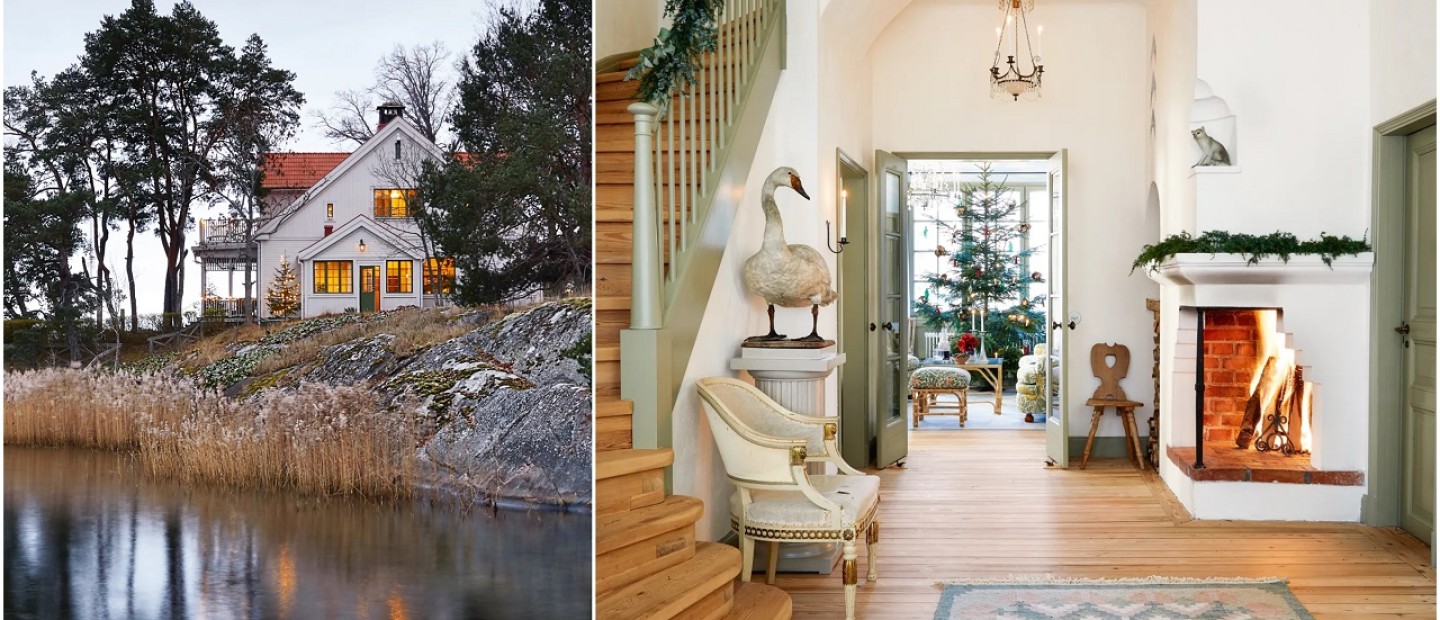 Περιηγηθείτε στο πανέμορφο χριστουγεννιάτικο καταφύγιο μιας interior designer στο αρχιπέλαγος της Στοκχόλμης