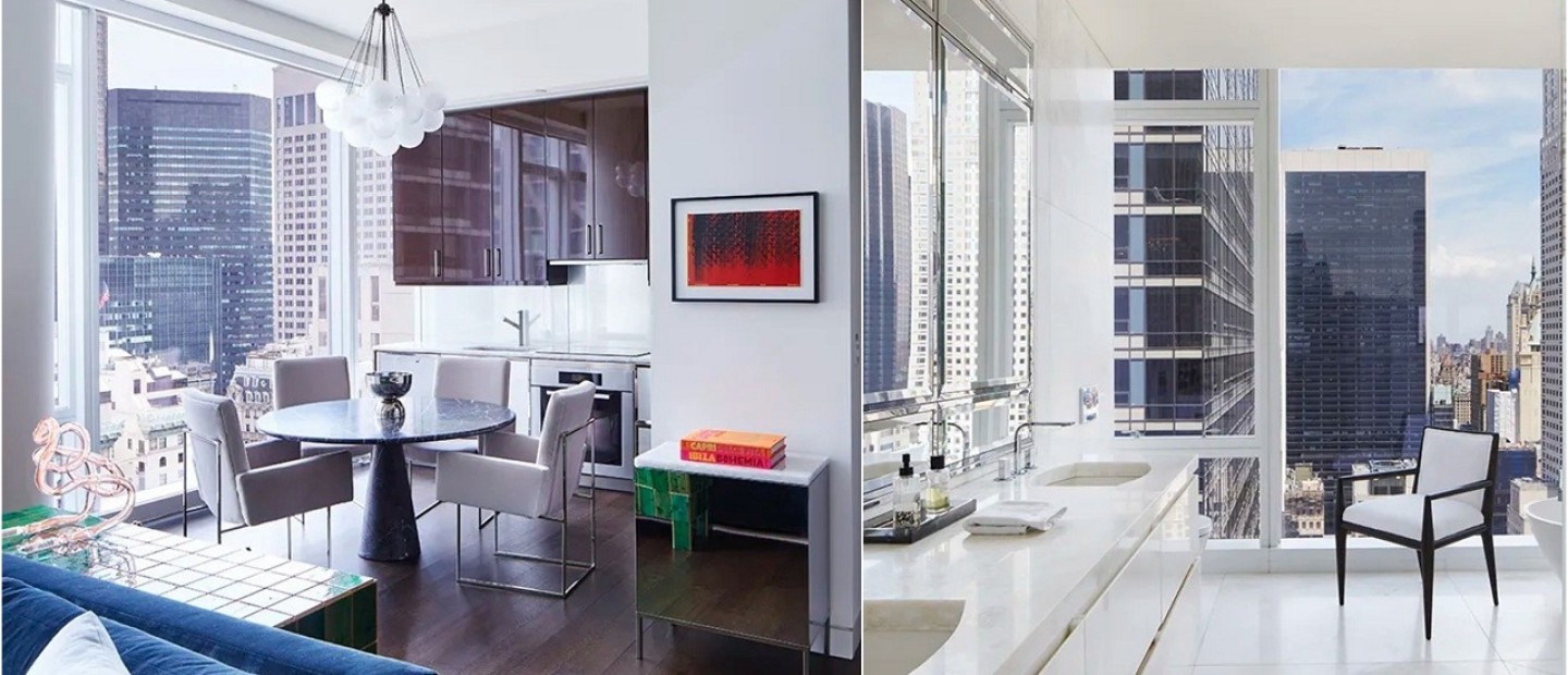 Στην κορυφή του Baccarat Hotel & Residences στο Manhattan, αυτό το loft ξεχωρίζει για τον μοντερνισμό του