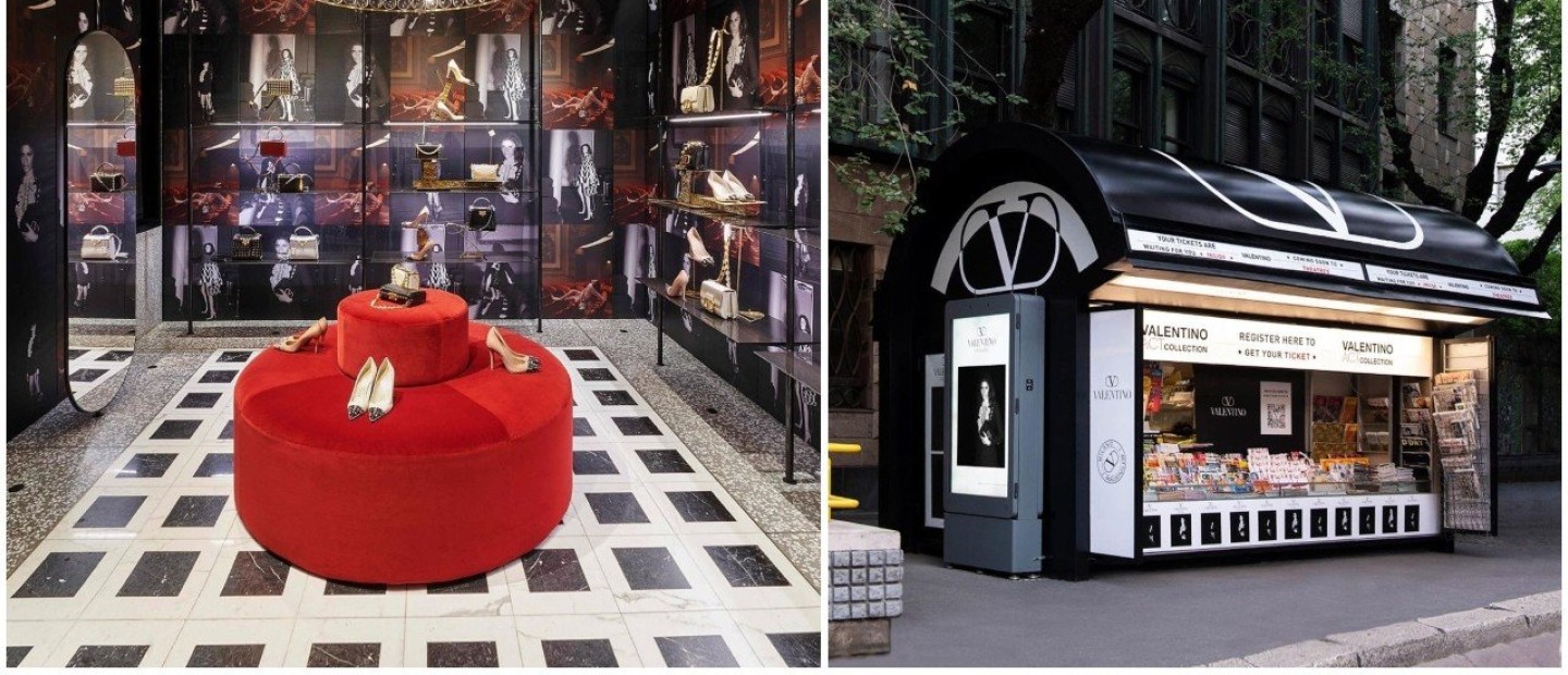 Η boutique του Valentino μεταμορφώνεται σε θεατρική σκηνή με αφορμή το opening του Salone del Mobile