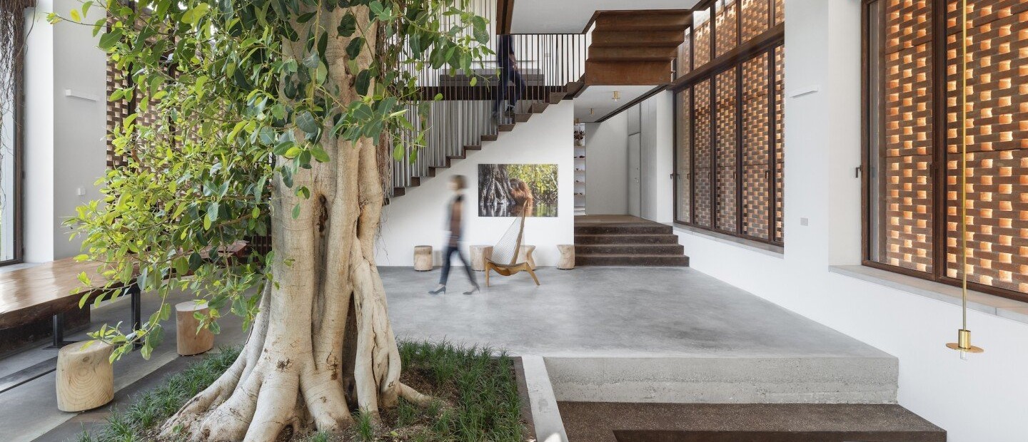 Μια κατοικία χτισμένη γύρω από ένα δέντρο εντυπωσιάζει με το design της