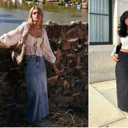 Denim maxi skirt: Οι πιο chic τρόποι να τη φορέσετε το καλοκαίρι