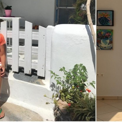 Η επιμελήτρια εκθέσεων και ιδιοκτήτρια της Athanasiadou Gallery στην Πάρο, Μαρίνα Αθανασιάδου, μας ξεναγεί στο δικό της κυκλαδίτικο νησί